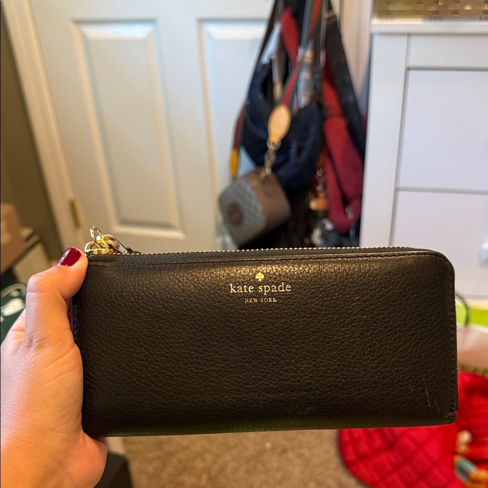 Kate Spade Black Zip-Around Wallet